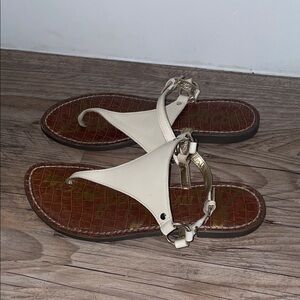 Sam Edelman Cream and Brown Sandals